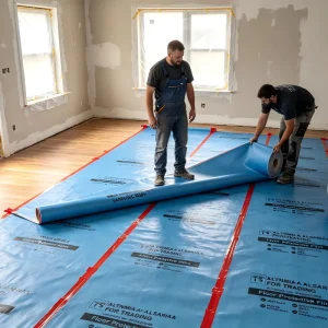 Floor Care Protector 1.5mm Thick Durable Water Resistant Easy Installation Opaque Soft PET/EVA Plastic Roll Carpet Protection