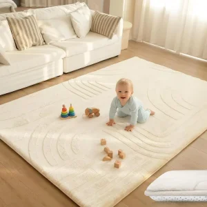 Fluffy Modern Living Room Decor Thick Carpet Faux Rabbit Fur Baby Toddler Tummy Time Mat Memory Foam Mat