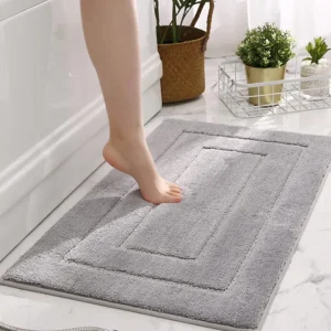 Fluffy Strips Non-Slip Mat Soft Microfiber Rug Machine-Washable Doormat TPR Backing