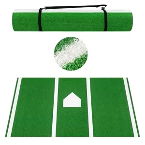 Foldable Baseball Training Mat with Home Plate Marking for Outdoor, Home, Backyard, Office, and Club Use