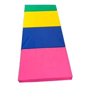 Foldable Gymnastics Fitness Exercise Equipment Exercising Mat Customizable Colors 4-5cm Thickness PVC Leather EPE