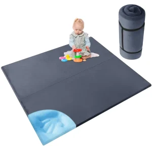 Foldable Soft Touch Memory Foam Anti Slip Non Toxic Play Mat Tummy Time & Crawling Padded Floor for Babies Kids Room