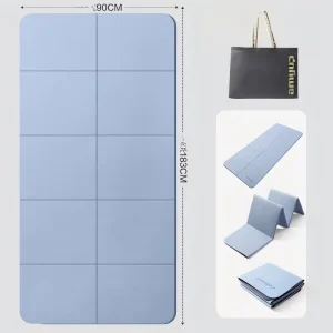 Foldable TPE Yoga Mat, 6mm, Extra-Wide, Thickened, Non-Toxic, with Carry Bag