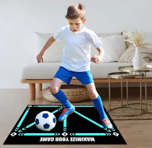 Football Training Mat Non-Slip Soccer Footwork Practice Rug Home Gym Floor Mat for Kids & Adults