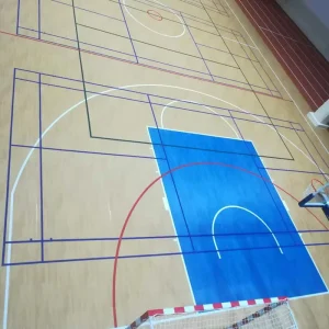 For Blue PVC Sports Flooring for Basketball and Volleyball Courts FIBA Certified Eco Friendly Fireproof