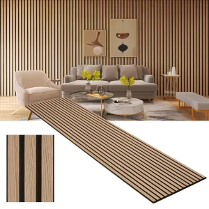 For Modern Acoustic Wooden Slats Wall Panels with MDF and Polyester for Hotel Apartment Sound Absorption Eco Friendly akupanel