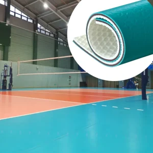 Free Samples Fire Retardant Eco Friendly Plastic PVC Indoor Sports Court Volleyball Mat Vinyl Floor Easy to Clean & Maintain