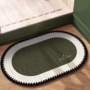 French-style Vintage Solid Color-patterned Floor Mat Absorbent Quick-drying Foot Pad Bathroom Household Diatom Mud Shower Mat