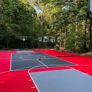 Full-Size Home Yard Basketball Court Interlocking Plastic Flooring Tiles 15mm/10mm Anti-Bacterial Eco-Friendly