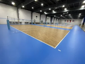 Gem Grain PVC Sport Flooring 8mm Fiberglass Stabilized Anti Slip Shock Absorbing Eco Friendly Anti Bacterial