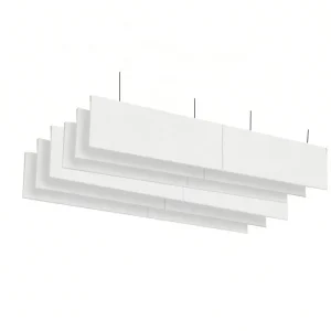 Glassfiber Suspended Baffles Acoustical Ceiling Sound-absorbing Units Slats Curved Panels Acoustiac Beam Wood Grain Finish