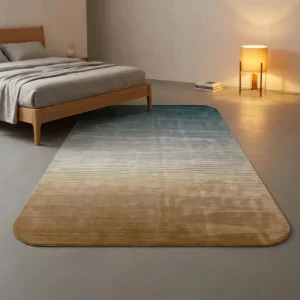 Gradient Color Cut-Pile Handmade Rug Custom Pattern Logo
