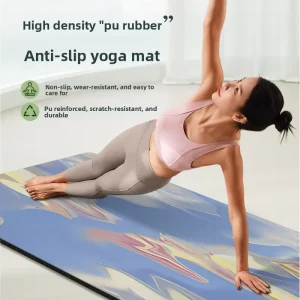Gradient Yoga Mat PU Natural Rubber 5mm Thick Extra Wide 183cm Eco-friendly Sweat-absorbent Aesthetic Non-slip Luxury for Studio
