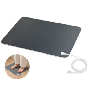 Gray Conductive PU Leather Grounding Mat Anti-Slip Rubber-Backed Earthing Pad for Desk, Floor, Bed, Office and Home ESD Protection