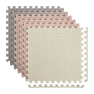 Gray Pink Beige Kids Playroom EVA Gym Mat Soft Thick Puzzle Interlocking Flooring Custom Color and Size