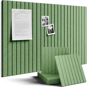 Grooved PET Acoustic Panels Waterproof Fireproof Decorative Wall Treatment for Office Meeting Rooms Hotels Bedrooms NRC 0.9