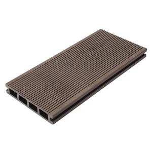 Grooved WPC Decking Boards Anti-Slip Click Wood Plastic Composite Flooring for Garden Balcony and Walkway