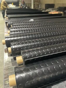 Gym Area Garage Floor Non Toxic Checker Rubber Flooring Sheeting
