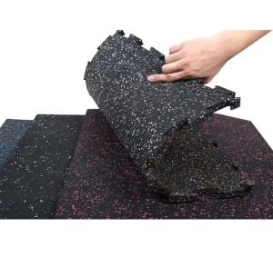 Gym Fitness Room Rubber Tile Mat Interlock Rubber Flooring