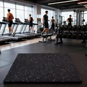 Gym Flooring EPDM Rubber Mat Black Indoor Gym Rubber Tiles Gym Floor
