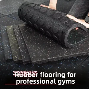 Gym Rubber Floor Mats Stain-Resistant Shock-Absorbing Sports Rubber Flooring 20mm Thick Wear-Resistant Non-Slip Soundproof