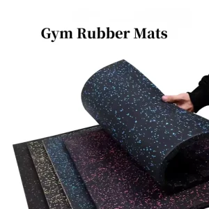Gym Rubber Flooring Mat with Shock Absorption and Sound Insulation, 500×500mm or 1000×1000mm