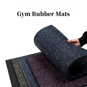Gym Rubber Flooring Mat with Shock Absorption and Sound Insulation Cutting Service 500x500mm or 1000x1000mm for Strength Areas