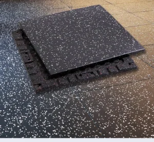 Gym Rubber Flooring Tiles & Matching Rubber Slope Edges for Fitness Rooms