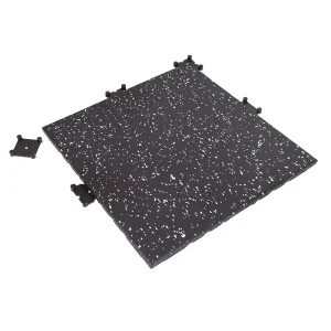 Gym Shock Absorption Composite Rubber Flooring Tile with Plastic Clips in the Bottom