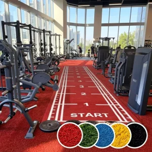 Gym Turf Lawn Training Track White-Lined Artificial Grass Logo Personal Training Exercise Running Mat PE 15mm Pile