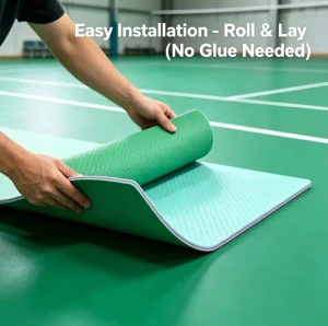 HANLI 4.5mm Gem Texture Training Badminton PVC Flooring Wear Resistant UV Resistant