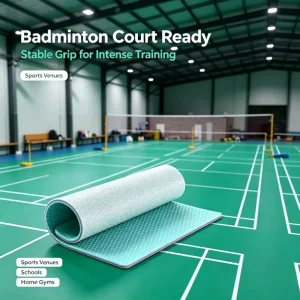 HANLI 4.5mm High Density Crystal Sand PVC Badminton Flooring Non glare Anti slip Professional Sports Material