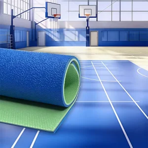 HANLI 6.0mm Grain Crystal Sand PVC Sports Flooring Moderate Friction Dedicated for Standard Badminton Competition Court