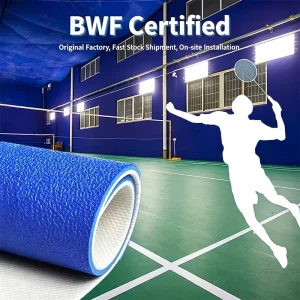 HANLI Crystal Sand Professional Badminton Court Vinyl Excellent Elasticity and Durability Roll Flooring for Indoor Stadium