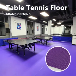 HANLI HL-024 4.5MM PVC Table Tennis Flooring Anti-Slip Eco-Friendly Indoor Sports Court with Custom Logo Printing Various Colors