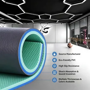 HANLI Indoor Gym Use 4.5mm Gem Texture PVC Roll Flooring Professional Badminton Sports Material