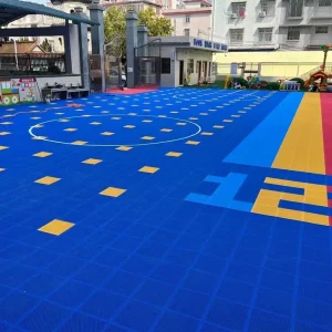 HANLI PP Interlocking Outdoor Suspended Floor Tiles Drainable Shock Absorption Eco Friendly Basketball Badminton Court Flooring