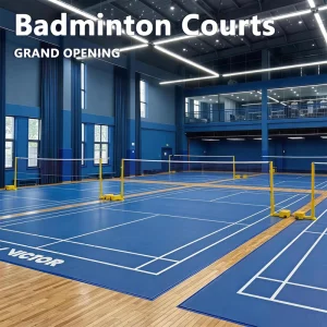 HANLI Professional Badminton Court PVC Sports Flooring 4.5mm Thick Eco Friendly Anti Slip Shock Absorbing Anti Bacterial Elastic