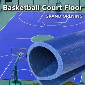 HANLI5.0mm Outdoor Stone Grain PVC Sports Flooring Weather Resistant Court Floor for Basketball Badminton Volleyball Court