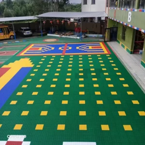 HANLIHANLI Interlocking Outdoor Suspended Floor Drainable Basketball Court Flooring PP 15mm Thickness Shock Absorption