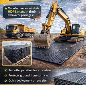 HDPE Ground Protection Mats 4×8 ft Temporary Road Mats for Construction Sites and Heavy Equipment Access