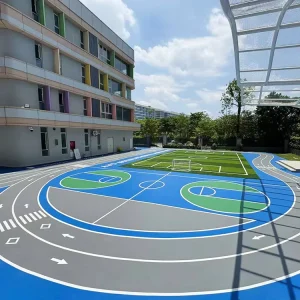 HH-SPU 5mm Sports Flooring Silicon PU Rubber Plastic Cushion Layer Eco Friendly Shock Absorption Outdoor Runway
