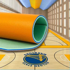 HL-023 4.5MM PVC Custom Printed Indoor Table Tennis Court Flooring with ODM Custom Logo Option
