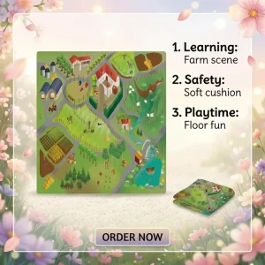 HR Children’s Chessboard Rectangle Floor Mat Woven Crystal Fleece Anti Slip Rubber Backing Machine Washable Thin Cushioned
