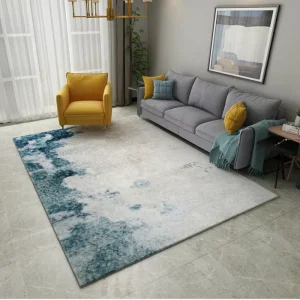 Handmade Wool Motorcycle Mat with Custom Modern Design and Non-Slip Backing for Home and Hotel Use