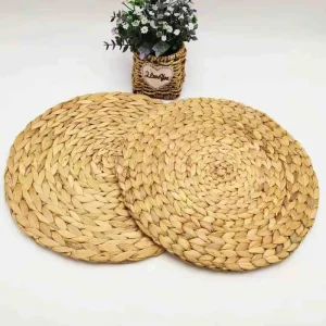 Handwoven Grass Circle Placemat Heat-Resistant Insulating Modern Minimalist Style Also Serves Casserole Pad Coaster Mat