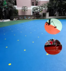 Hard Acrylic Anti-Slip Indoor/Outdoor Multi-Sport Cushioned Court Flooring with Customizable Topcoat Color
