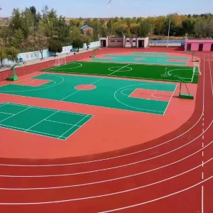 Healthy Rubber Basketball Court Flooring for School Campus with Eco Friendly Shock Absorption and Indoor Outdoor Use