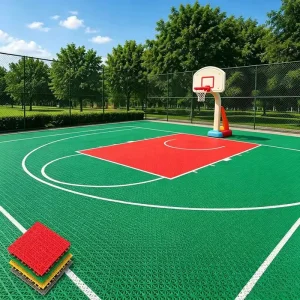 Heat-Insulating Interlocking PP Floor Tiles for Outdoor Basketball Courts