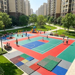 Heat-Resistant PP Interlocking Modular Floor Tiles for Outdoor Courtyards and Kids’ Activities